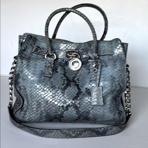 Michael Kors Blue Python Handbag